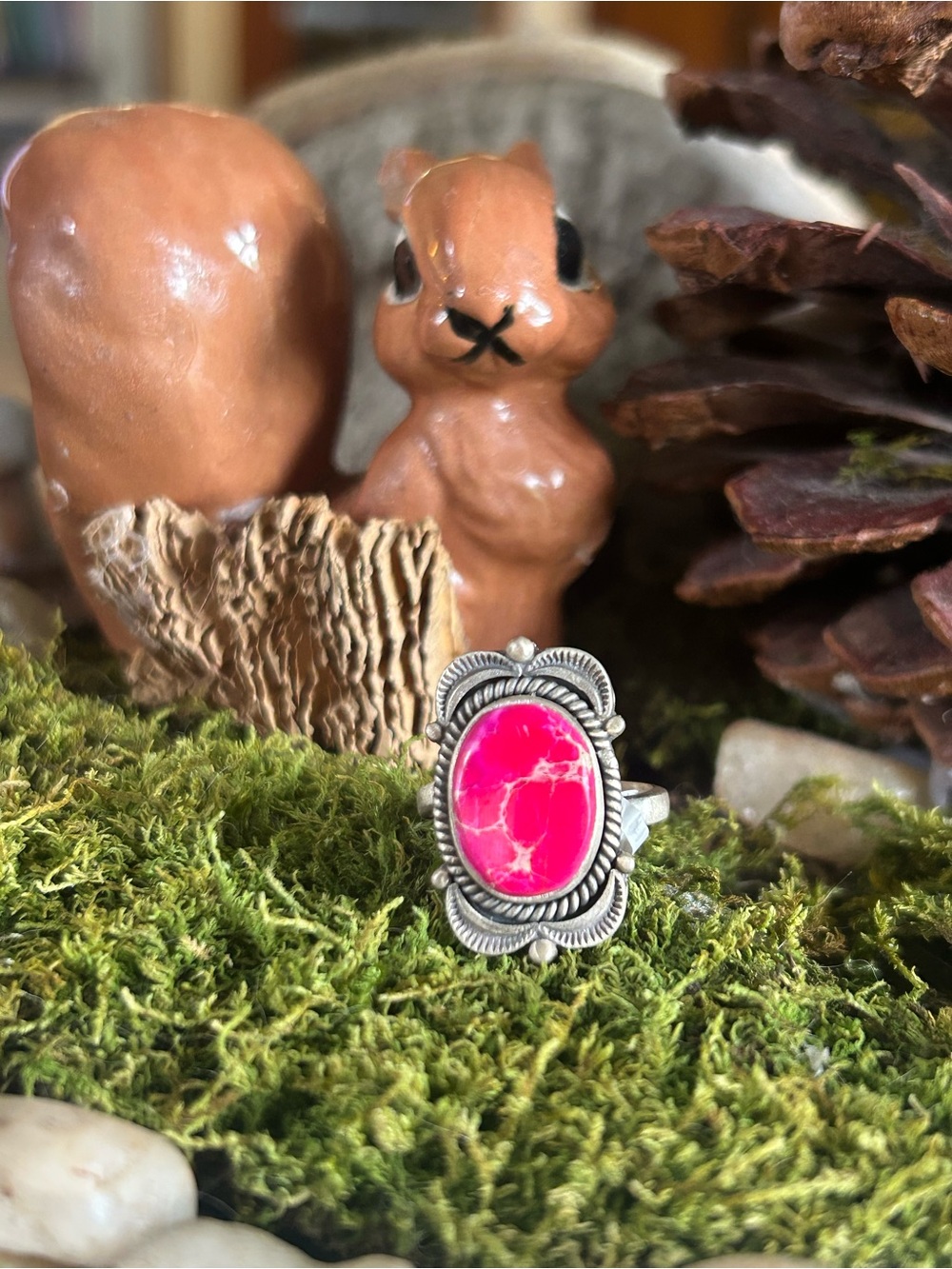 925 Sterling sea sediment Jasper Ring